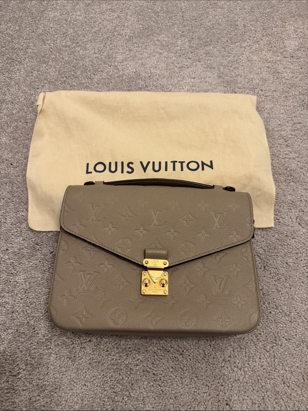 Louis Vuitton Pochette Metis Monogram Empreinte Top Handle Satchel
